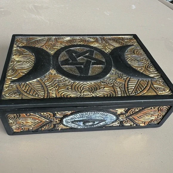 Decorative Black and Gold Box - Picture 1 of 3